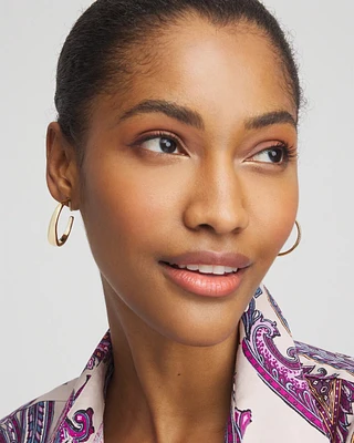 No Droop™ Gold Tone Hoop Clip-On Earrings