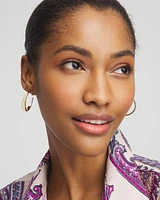 No Droop™ Gold Tone Hoop Clip-On Earrings