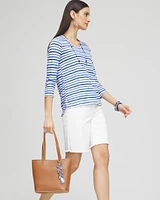 Striped Slub Scoop Neck Tee