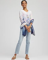 Floral V-Neck Pima Tee