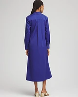 Wrap Belt Poplin Midi Shirtdress