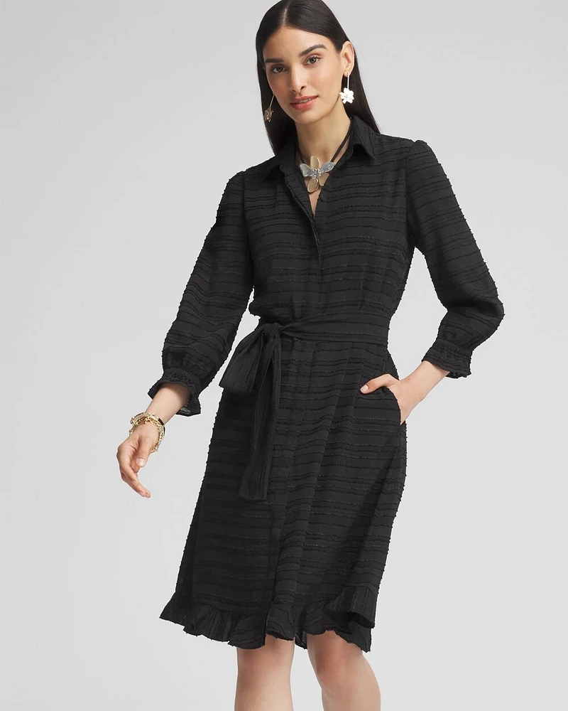 Ruffle Hem Shirt Dress