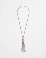 Purple Beaded Tassel Necklace