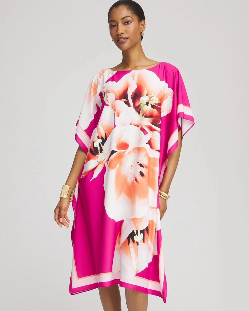 Floral Silky Kaftan Dress