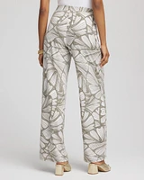 Travelers™ abstract leaf print Knit Wide-Leg Pants