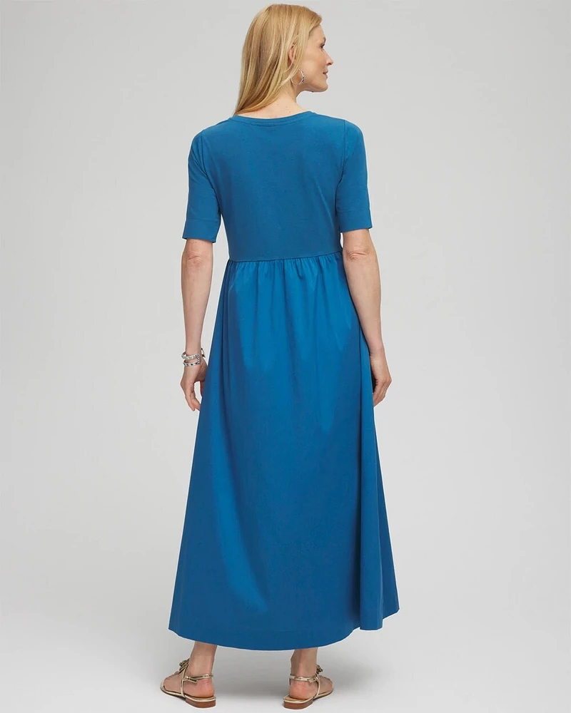 Knit Woven Mix Maxi Dress