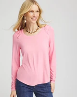 Touch of Cool™ Shirred Shoulder Tee