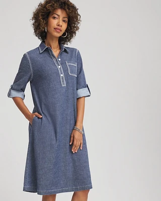 Hemp-Denim Short Dress