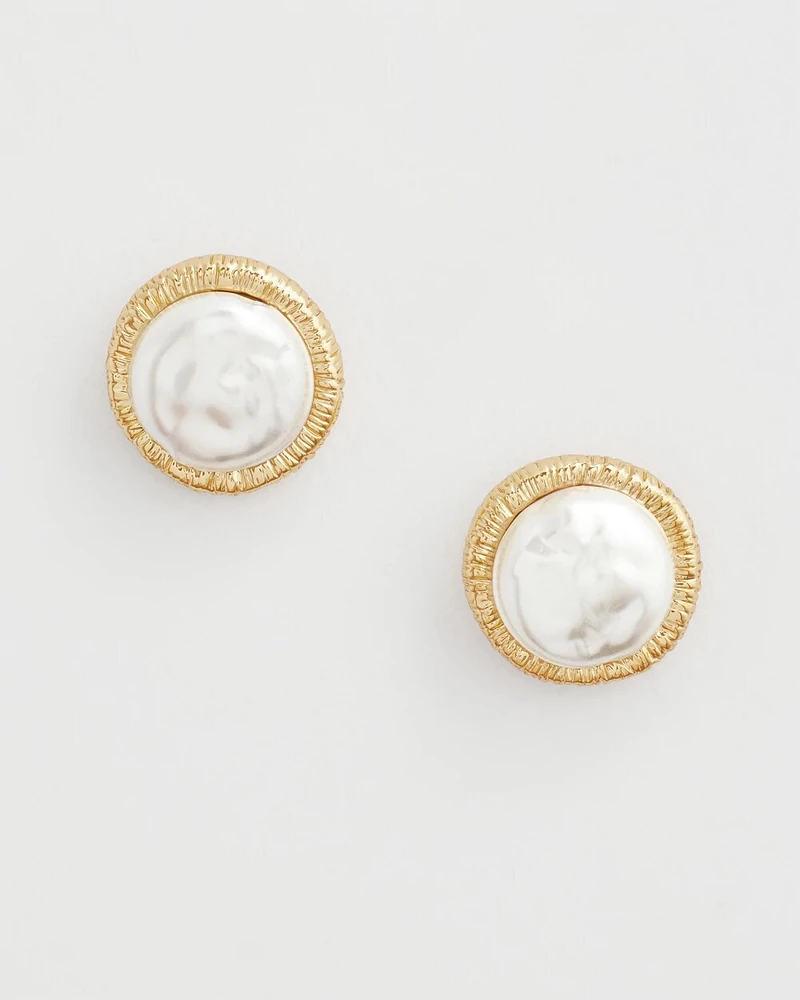 No Droop® Goldtone Pearl Earrings
