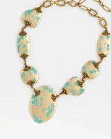 Turquoise and Gold Bib Necklace