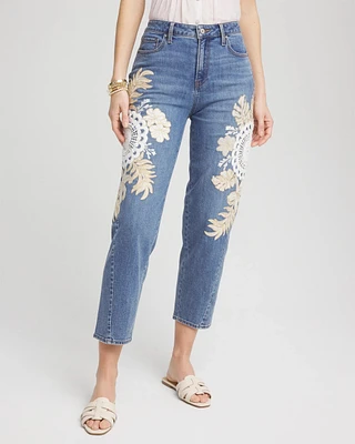 Embellished Tapered Cropped Jean