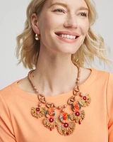 Tropical Floral Bib Necklace