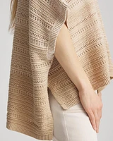 Ombre V-Neck  Knit Poncho