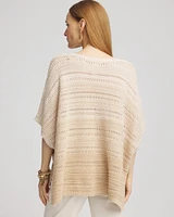 Ombre V-Neck  Knit Poncho