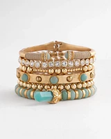 Mint Stone Bead Stretch Bracelet