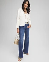 Collarless Soutache-Trim Jacket