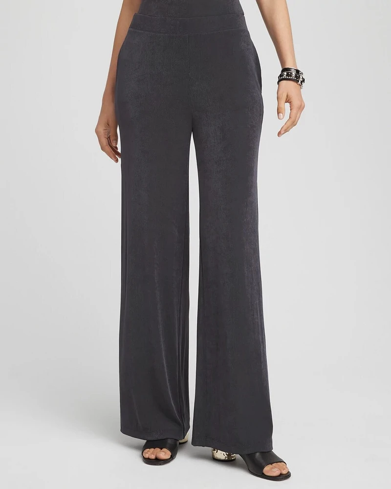 Petite Travelers Wide Leg Pocket Pants