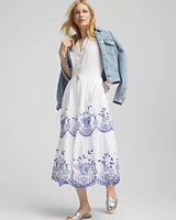 Embroidered Smocked Waist Dress