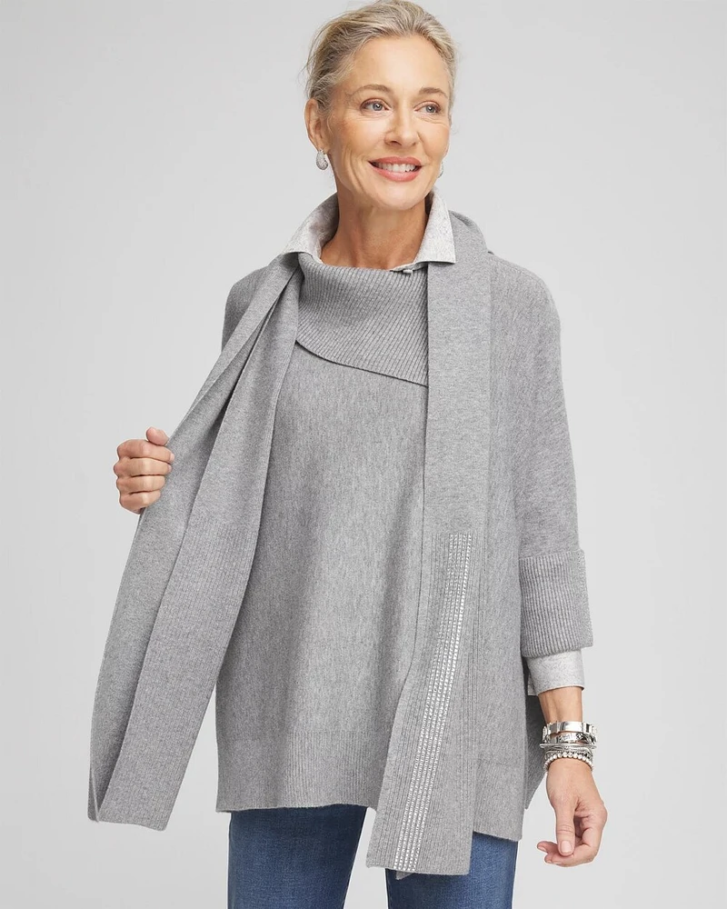 Rhinestone Cashmere Blend Scarf