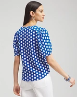 Dots Gauze Flutter Sleeve Top