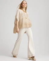 Ombre V-Neck  Knit Poncho