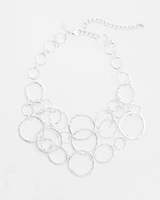 Short Silvertone Multi-Strand Link Necklace
