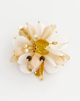 Mixed Media Flower Brooch