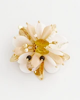 Mixed Media Flower Brooch