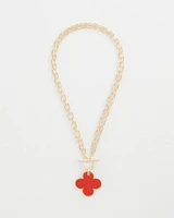 Orange Reversible Pendant Necklace