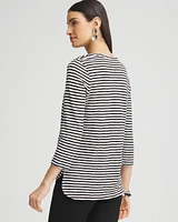 Striped Slub 3/4-Sleeve Tee