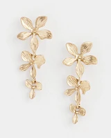 No Droop® Gold Tone Floral Drop Earrings