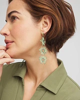 No Droop® Green Star burst Drop Earrings