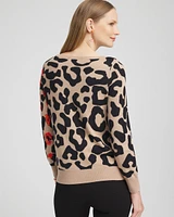 Embroidered Leopard Jacquard Sweater