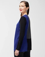 Colorblock Zipper Detail Sweater Tunic