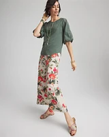 Linen Balloon-Sleeve Blouse
