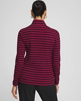 Zenergy® Stripe Mock Neck Zipper Tee