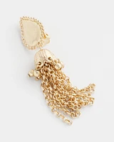 Clip-On Gold Tassel Chain Earrings