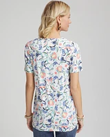 Floral Slub V-Neck Tee