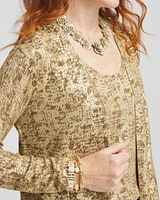 Foil Print Long-sleeve Cardigan