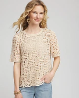 Short-Sleeve Crochet Top