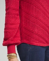 Pointelle Cashmere Blend Pullover