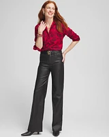 No Iron™ Red & Black Floral Shirt