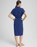 Travelers™ Belted V-Neck Collared Dress