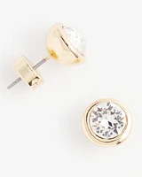 Gold Tone Crystal Stud Earrings