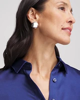 No Droop® Silver Tone Bead Stud Earrings