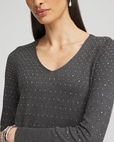 Studded V-Neck Sweater