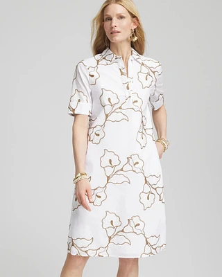 Floral Embroidered Popover Dress