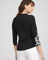 Ikat Pima 3/4 Sleeve Everyday Tee
