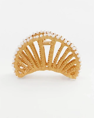 Embellished Raffia Hair Clip