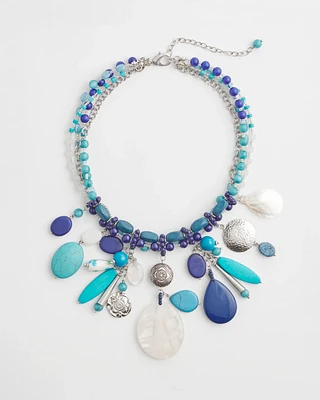 Mother-of-Pearl Howlite Bib Necklace
